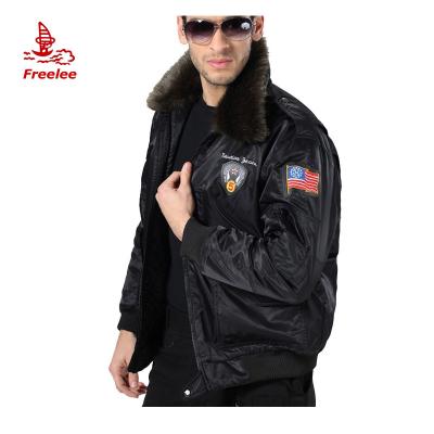 China Patches Mens Winter Flight Pilot Jacket Breathable Fur for sale