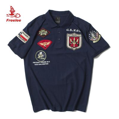 China 2019 New Military Men Pilot US Army Polo T-shirt Cotton Anti-shrink Models for sale