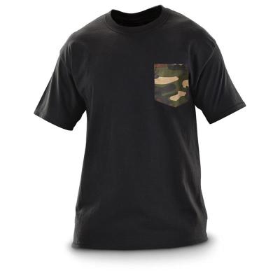 China 2021 Summer Streetwear Black Pocket Anti-Shrink Pocket Men's Camouflage Stylish Vintage Military T-shirt Heavy Cotton for sale