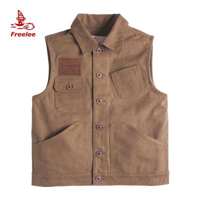 China OEM Vintage Custom Multi Pocket Canvas Military Hunting Vest FLJ-1018 for sale