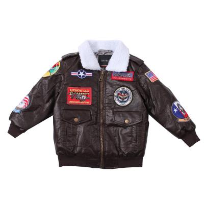 China Kids Waterproof Kids Pilot Leather Jacket Boys for sale