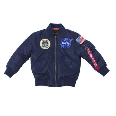 China Wholesale QUICK DRY Kids Winter NASA Flight Jacket, Patched Boy Bomber Jacket For Kids for sale