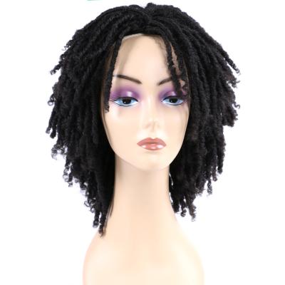 China Short Dreadlock Natural Color Freetress Black Faux Locks Passion Twist Crochet Brading Machine Made Wigs Synthetic Hair for sale