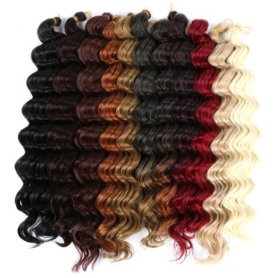 China New Fashion Hair X-Ring Hair Highlight Price Gluless Cheap Deep Wave High Temperature Quality Colored Synthrtic Hair Piece For Women for sale