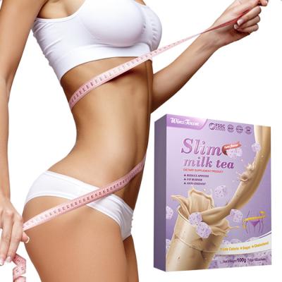 China Wholesale Weight Loss Low Fat Slim Powder Shake Meal Replacement Tea Milk Private Label Burner Slimming Milk Tea for sale