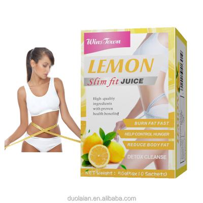 China Natural Hot Sale Lemon Fruit Juice Powder Private Label Instant Slim Herbs Supplement Weight Loss Detox Juice for sale