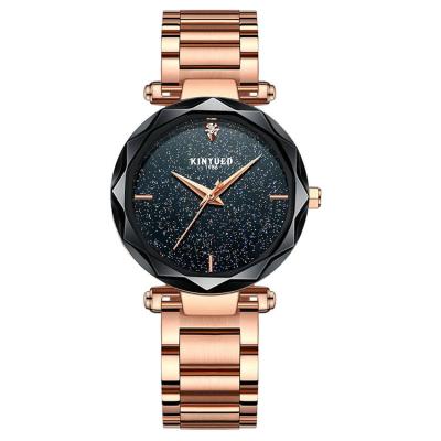 China KINYUED women high quality quartz movement Stainless steel band women waterproof wrist watch for sale