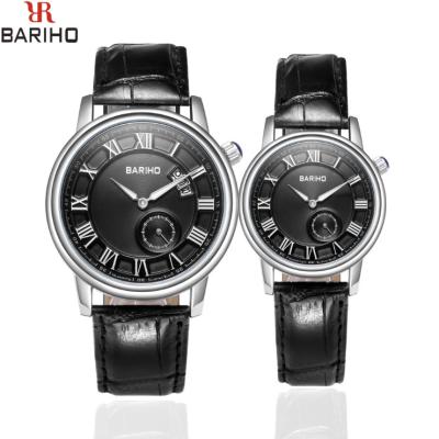 China Couple Watch Waterproof Genuine Leather Band BARIHO MPJ411-11AB for sale