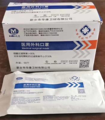 China Sterile Disposable Medical Surgical Mask CE Certificate Box Packing YY 0469-2011 for sale