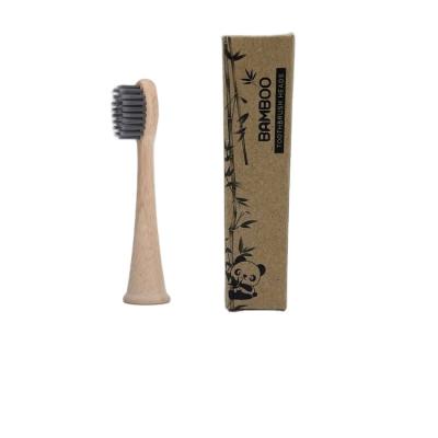 China Hotel Factory Manufacture Compostable Castor Oil Bristle Electric Bamboo Toothbrush Head for sale