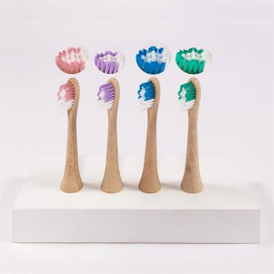 China Hotel Charcoal Infused Soft Bristle Wooden Toothbrush Heads Compatible With Philps for sale