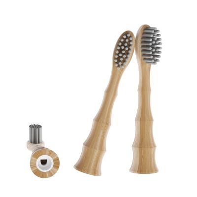 China Hotel Sonic Black Round Electric Biodegradable Replaceable Manual Variable Replacement Toothbrush Bamboo Heads For BB9014 for sale