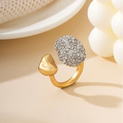 China Environmental Friendly Adjustable Luxury Gemstone Ring Fashion Jewelry trendy ring gold 18k stainless steel For Anniversary Parties Luxurious Gift for sale