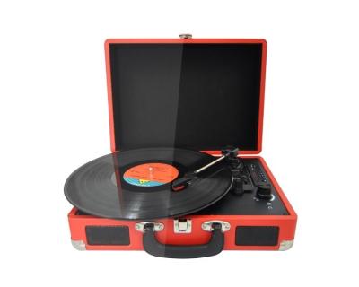 China Home Entertainment Suitcase 3 Speed ​​Phonograph Portable Vintage Portable Record Players Portable Vintage Bluetooth Usb Fm Radio Lp Turntable Lp Turntable Player Vinyl Record for sale