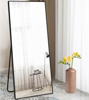 China Factory wholesale minimalist custom modern large size aluminum framed wall mounted full length mirrors for home hotel project standing for sale