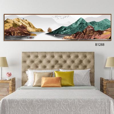 China Eco-friendly Modern Abstract Art Landscape Metal Texture Frame Bedside Decoration Canvas Oil Painting for sale