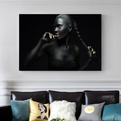 China High Quality Eco-friendly African Gold Modern Home Wall Room Single Paintings For Living Wall Art Poster And Prints Canvas for sale