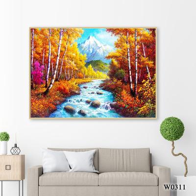 China Eco-friendly warm still life landscape mountain snow forest decoration living room horizontal painting small for sale