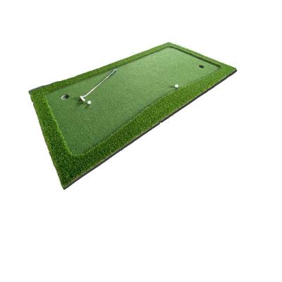 China Golf Driving Range 2 in 1 Portable Golf Grass Mat Practice Green Artificial Golf Mat for sale