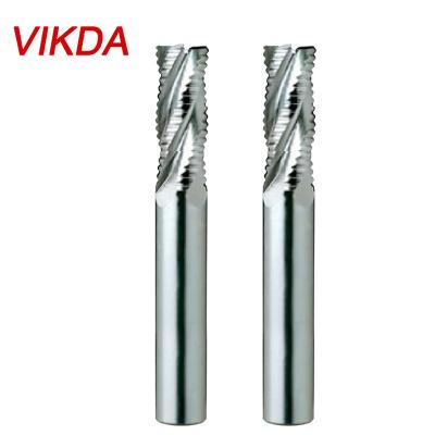 China Vikda HRC40 HSS Co8 TiCN Milling Cutter Tooth Rough End Mills Efficient High SPEED STEEL Rough End and Roughing Wear Resistant End Mills en venta