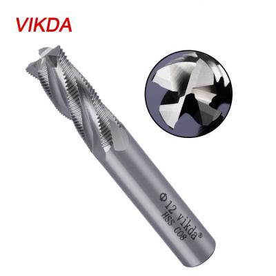 China Vikda Machining High Efficiency M42 Steel 3-5 Flute Corn Milling Cutter Fine Tooth Vikda Machining For Aluminum And Steel Aperture CNC Bits to carbon set à venda