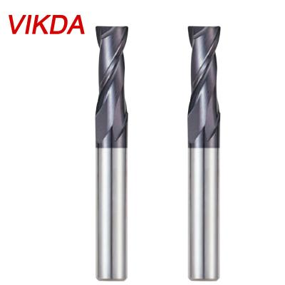 中国 Cemented Carbide Vikda Applied Alloy Steel Carbide HRC60 Long Edge Fillet Radius End Milling Cutter 2 Flute Solid Coating 販売のため