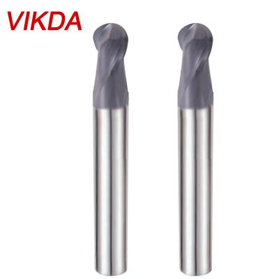 中国 Additional Cemented Carbide Vikda Solid Carbide Long-Edged Ball Cutter End Mills 2 Ball Fluted Long-Edged Coated End Mills 販売のため