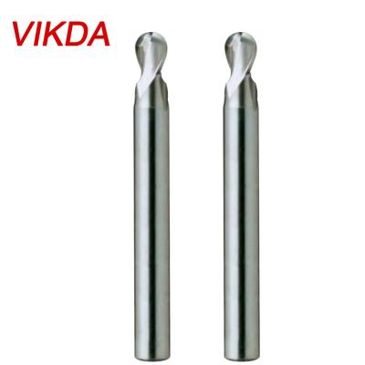 China Vikda HSSCo8 HIGH SPEED STEEL Coated Ball End Mill Cutter CNC Lathe 2 Spline Ball Cutter End Mill Te koop