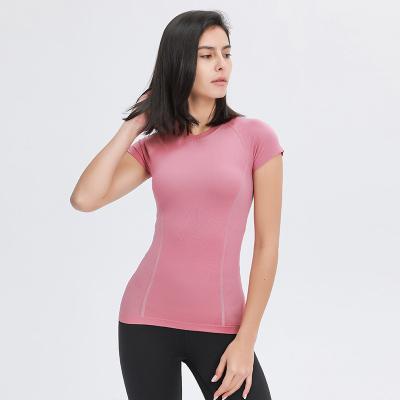 China New Design QUICK DRY Yoga O-neck Running Gym Women's Small MOQ Breathable T-Shirts for sale