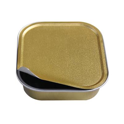 China hot sale meiniang compact cup snow cup food 100ml square aluminum foil roasting cup roasting cup with cover for sale