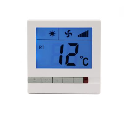 China Energy Saving White 230V 3 Speeds Digital Thermostat For Fan Coil Units for sale