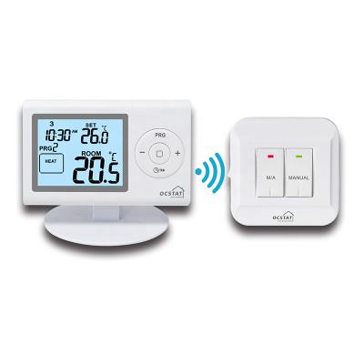 China Modern Large LCD Display RF Radio Programmable Room Heating Thermostat for sale