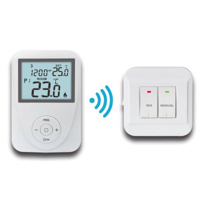 China Remote sensor energy saving wireless controlled thermostat / home programmable thermostat for sale