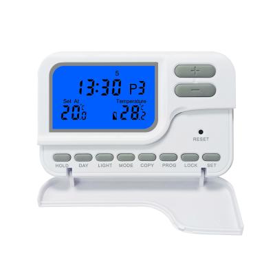 China Easy Setup Electronic Weekly Programmable Heating And Cooling Room Thermostat for sale