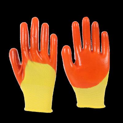 China Non-slip Hot Selling Grip Work Gloves Polyester Shell PVC Firm Garden Gloves for sale