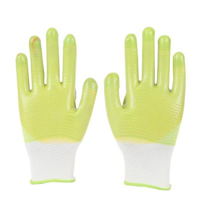 China Excellent Manufacturer 13 Gauge Factory Grip Construction Ply PVC Safety Work Gloves Polyester Coating Non Slip Anti Slip for sale