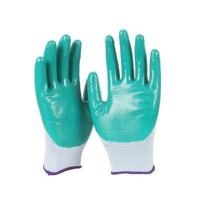 China Wholesale High Quality Sandy Latex Coated Nylon Slip-resistance Wear Resistant Oil Resistant Nitrile Gloves For Work for sale