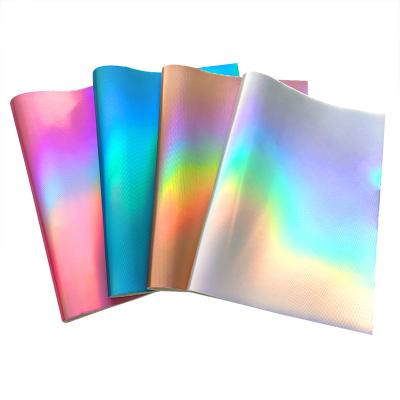 China Waterproof Super Light Reflected Striola Shiny PU Faux Leather Covers Cotton Backing For Handbags Luggage Crafting for sale