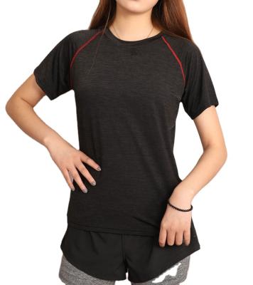 China Anti-wrinkle women short sleeves oversized fitness yoga wear loose quick dry 100% polyester running sports T-shirt for sale