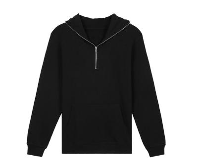 China Anti-Wrinkle Jackets Mens Winter Sweatshirt Black Full Face Blank Zipper Heavy Fleece Hoodies for sale