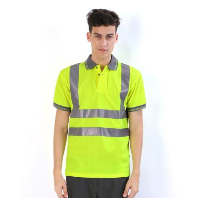 China Cheap Custom High Eye Logo Bird Anti-wrinkle Visibility Safety Reflective Polo T Shirt With Reflective Strip for sale