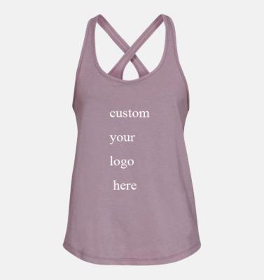 China Custom Printing Fashion Crossback Smooth Women Cool Slim Fit Anti-pilling Tank Top for sale