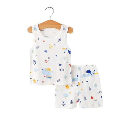 China Antibacterial Infant Baby Clothes Wholesale Sleeveless Breathable Toddler Kids Top Cotton Promotion Newborn Set for sale