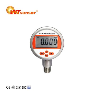 China Stainless Steel For Shell 0.25% Accuracy Digital Oil Pressure Gauge With LCD Water Pressure Gauge Vacuum Gauge for sale