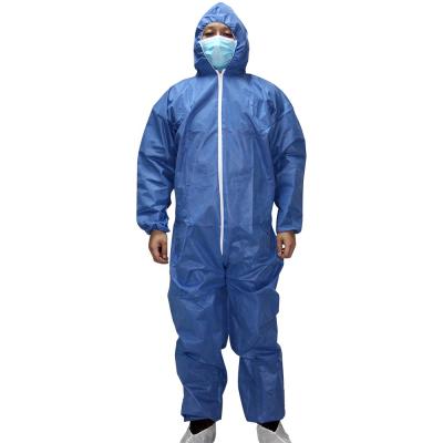 China Anti-static cheap disposable white medical nonwoven overall water resistant sms coverall with hood for sale