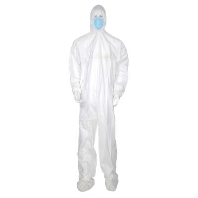 China Microporous Disposable Microporous Nonwoven Medical Protective Gown Coverall Suit With Hood for sale