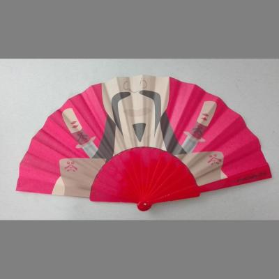 China China 23cm Paper Fan With Plastic Handle With One Side Printed Paper for sale