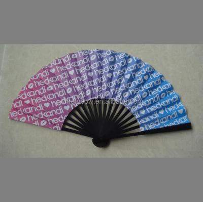 China China Customizable Fabric Bamboo Hand Fans For Advertising for sale