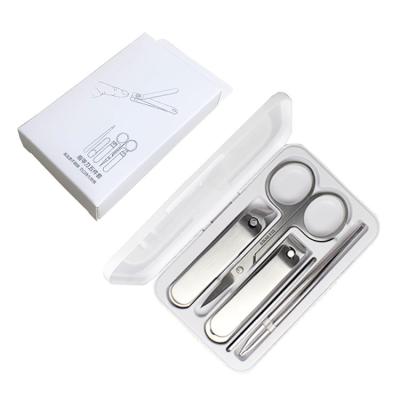 China 2022 New Travel Portable Nail Kit Wholesale Nail Clipper Tweezers Set With White Case For Souvenirs Gifts for sale