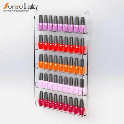 China Wholesale 5 Tiers Nail Polish Display Unit Racks Acrylic Nail Polish Display Rack Clear Display Rack for sale